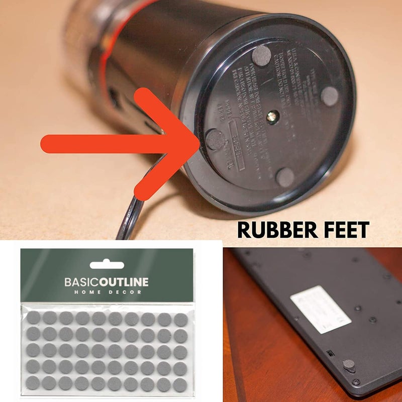 Basic Outline Cabinet Bumpers Furniture Bumpers Kitchen Cabinet Door Stoppers Sound Dampening Rubber Bumpers Made of Soft Eva Rubber for Quiet Drawer Close Anti Slam Cushion Rubber feet Pads 10 mm (50 pcs,Grey) - Image 3